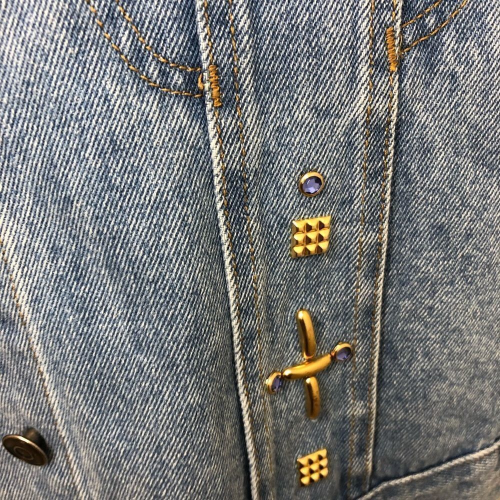Vintage Boom Boom Classic Original gold studded denim vest - Picture 6 of 11